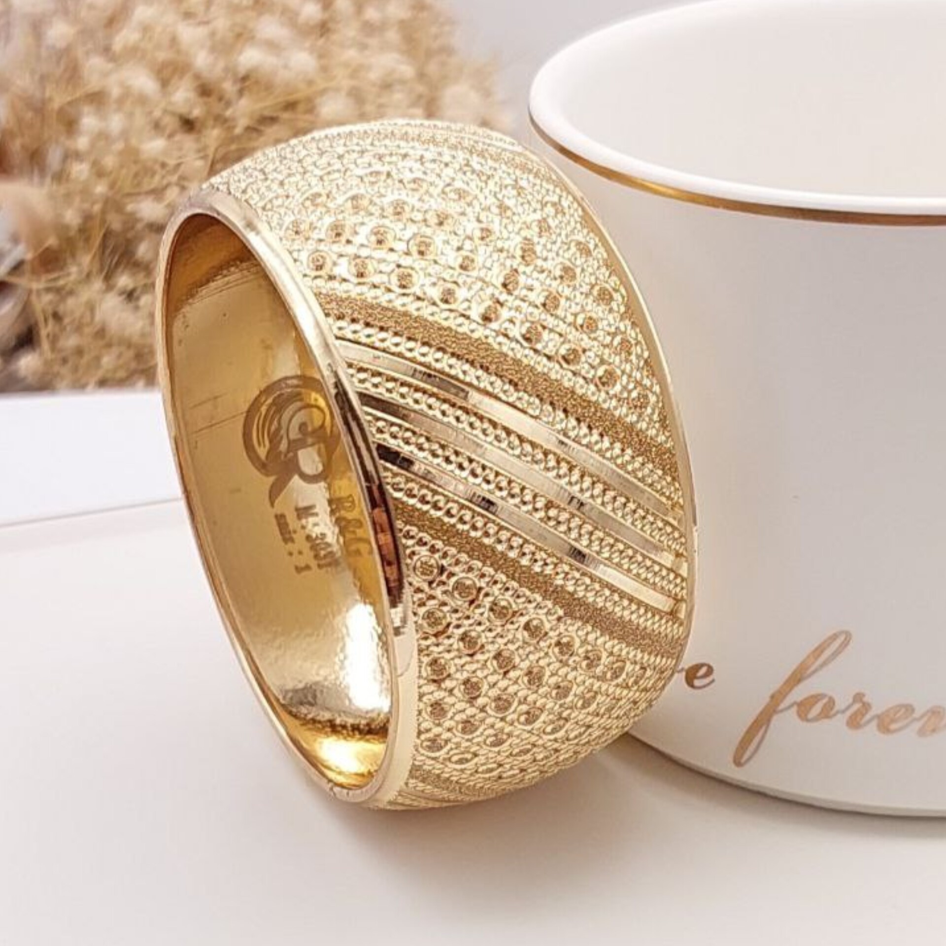 تکپوش طرح طلا با 3 سانت پهنا و آبکاری و حک طلای 24 عیار 