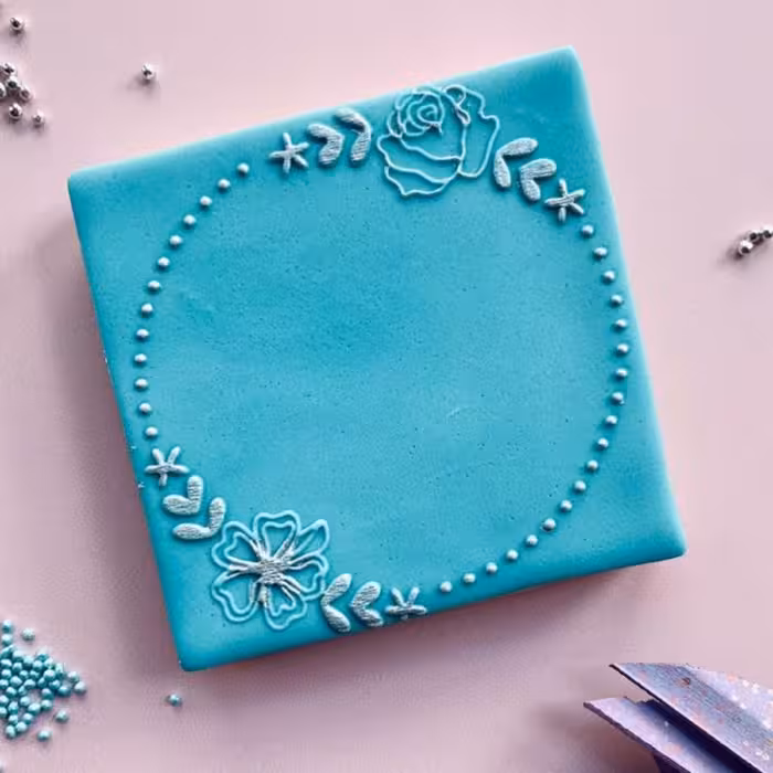 استامپ برجسته حاشیه ی گل مهر فوندانت گل