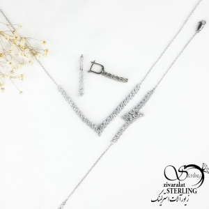 سرویس نقره طرح هفتی با عیار925 روکش طلا کد 11085