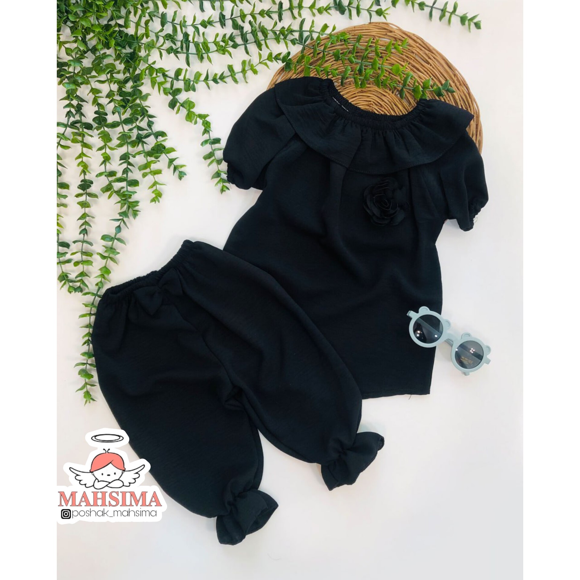 شومیز شلوارک دخترانه مشکی