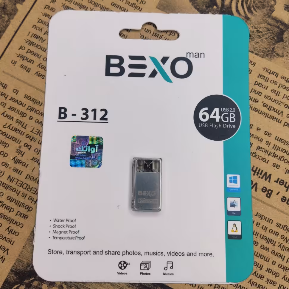 فلش 64 گیگ برند بکسو bexo با گارانتی 18 ماهه متین