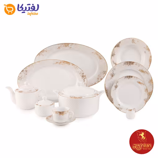 سرویس کلودیا طلایی چینی زرین رادیانس 12 نفره 102 پارچه