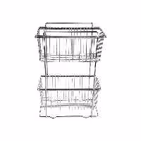 سبد سیب زمینی و پیاز آیرون مدل 3155 دوطبقه مشکی و استیل