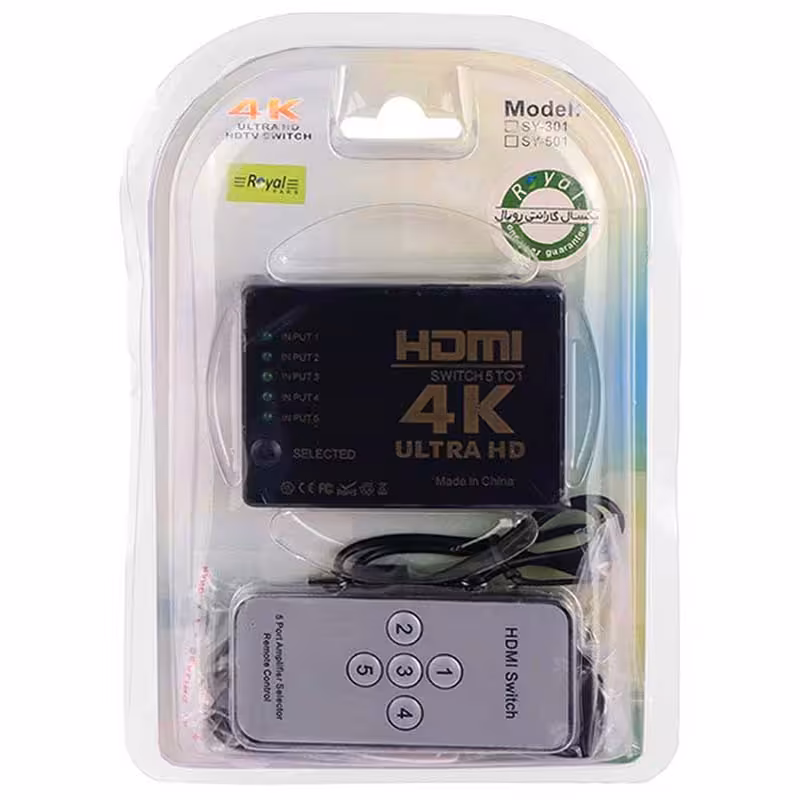 سوئیچ 5 به 1 HDMI رویال   ریموت Royal