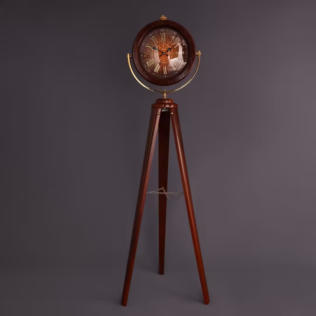 ساعت ایستاده ساده فندقی