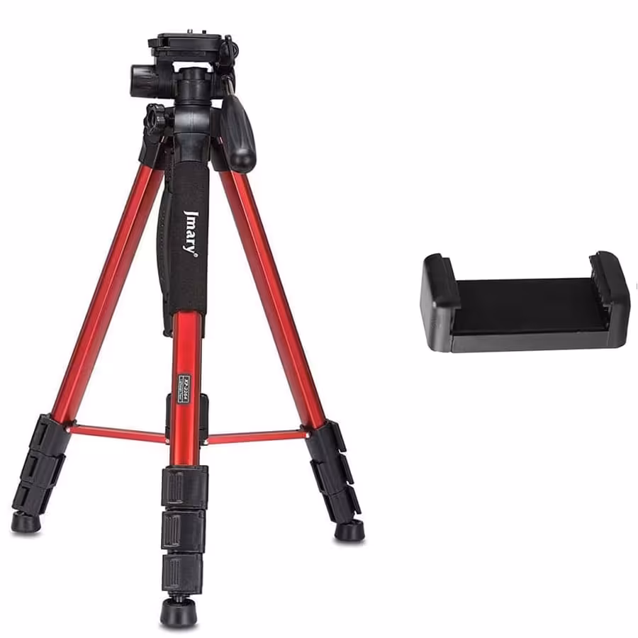 سه پایه دوربین عکاسی جیماری قرمز Jmary Tripod KP-2264 به همراه هولدر