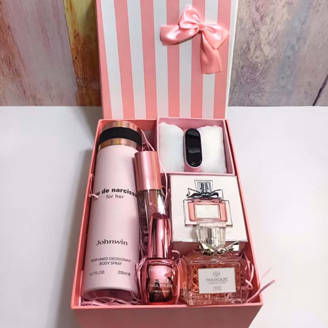 باکس هدیه زنانه صورتی جذاب