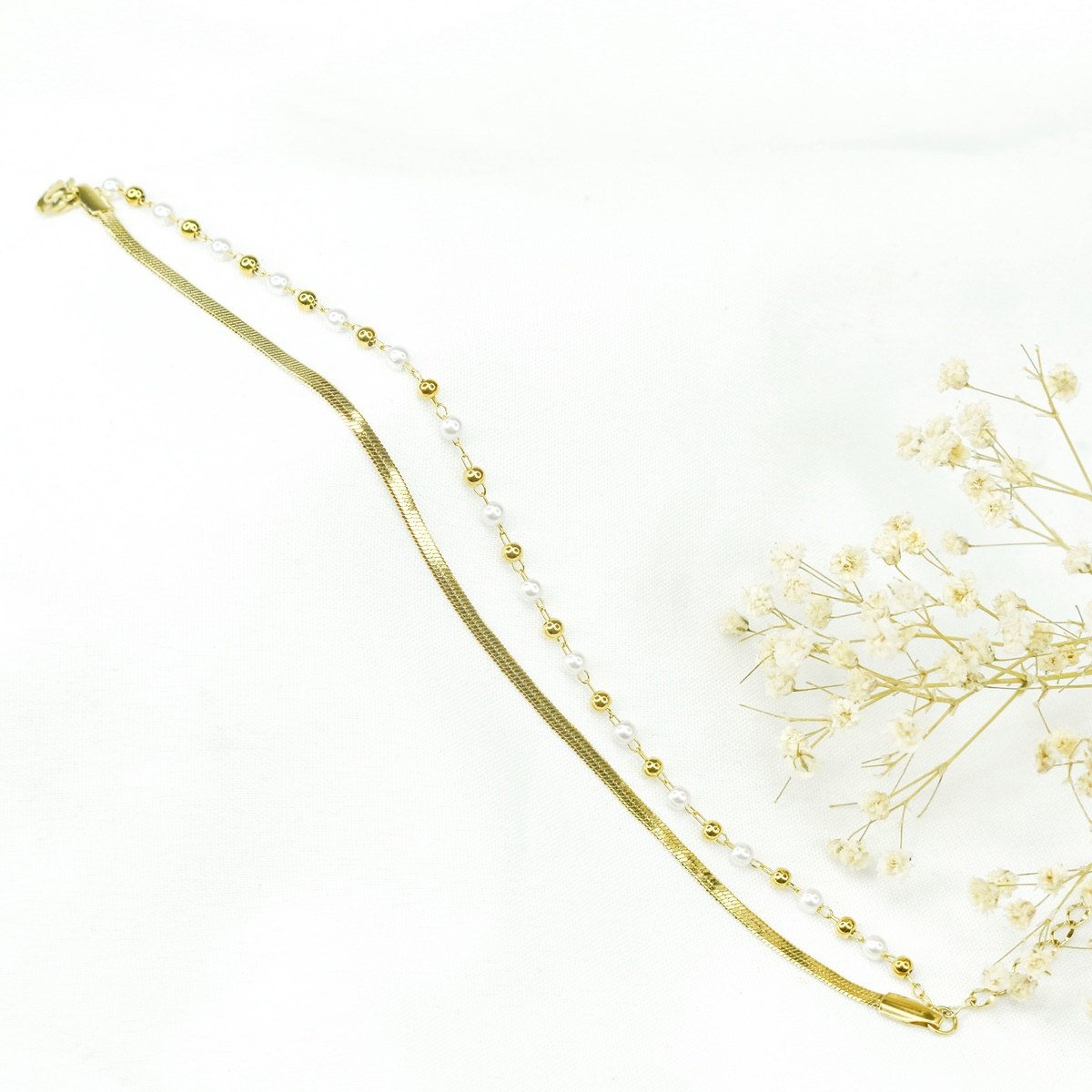 دستبند استیل دو ردیفه کد 5997