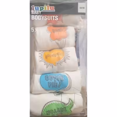 پک پنج عددی بادی بچگانه برند آلمانی lupilu سایز 0تا2 ماه بادی لوپیلو