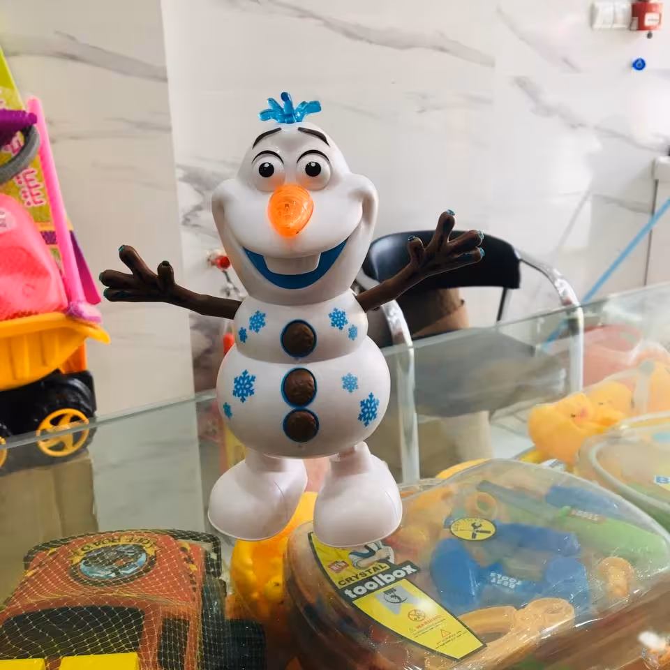 عروسک ربات آدم برفی حرکتی موزیکال چراغ دار