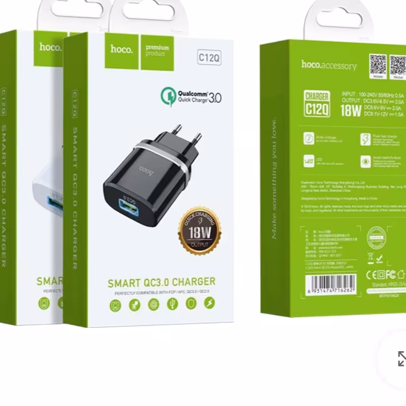 شارژر دیواری C12Q QC3.0 18W 