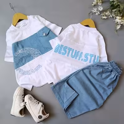 ست تیشرت شلوارک پسرانه جین