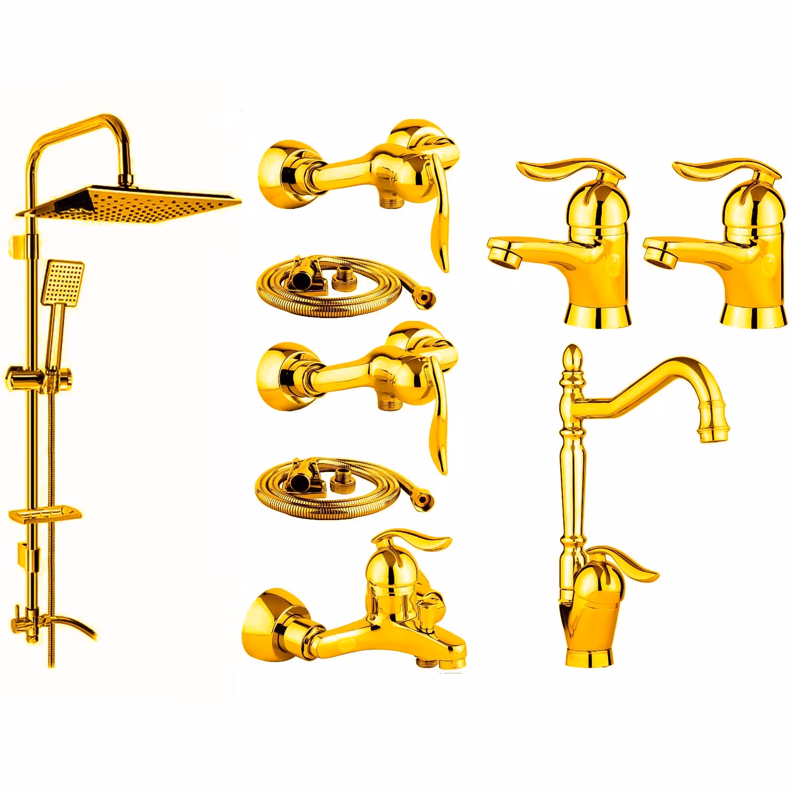 ست شیرالات رز مدل ونیز پلاس مجموعه 9 عددی طلایی