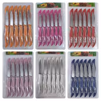 کارد میوه خوری 12 عددی مارک ماربلا طرح هخامنشی در طرح های مختلف تیغه اره ای و ساده تیغه ثابت جنس عالی 