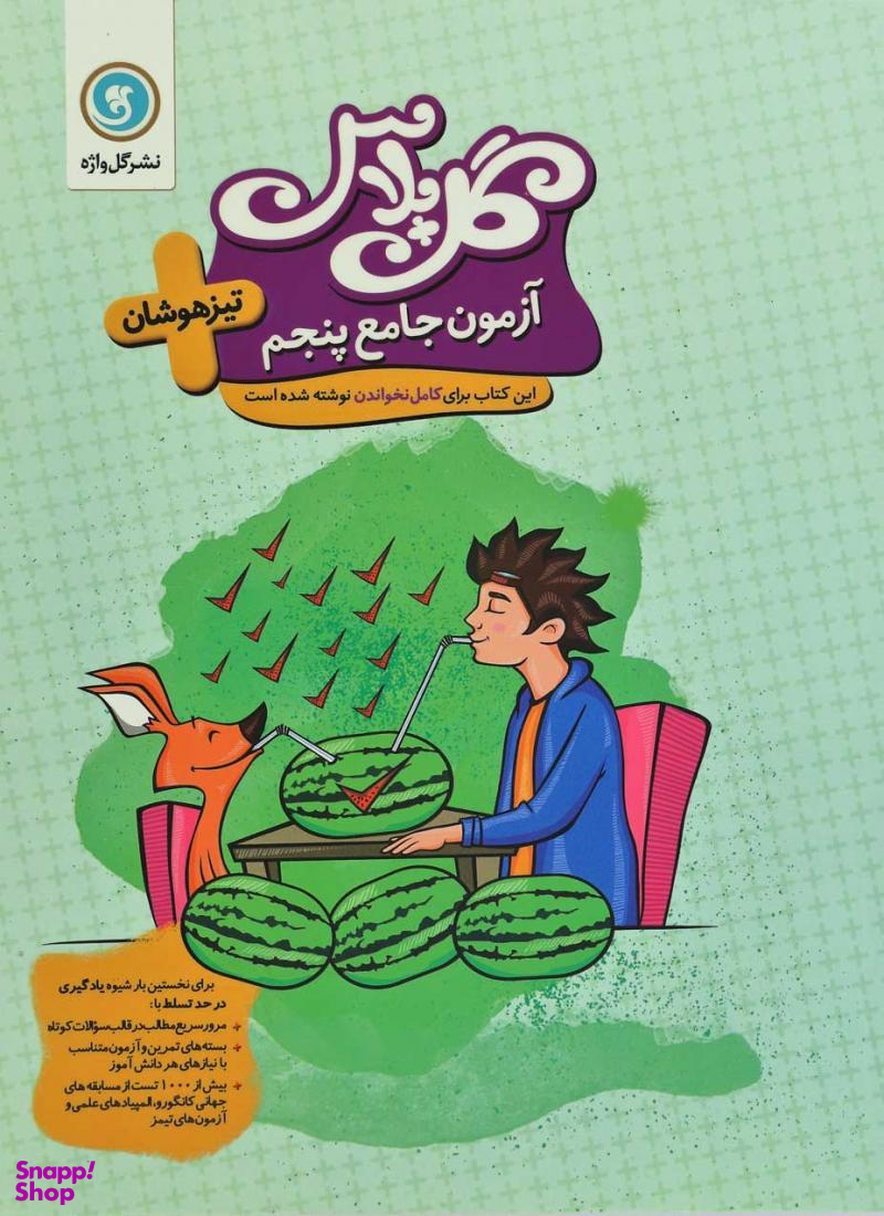 کتاب آزمون جامع پنجم تیزهوشان گل پلاس 96 اثر جمعی از نویسندگان نشر گل واژه