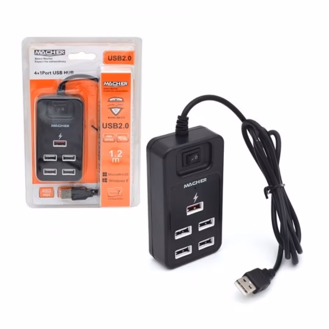 هاب 5 پورت USB 2.0 مچر مدل macher mr-212