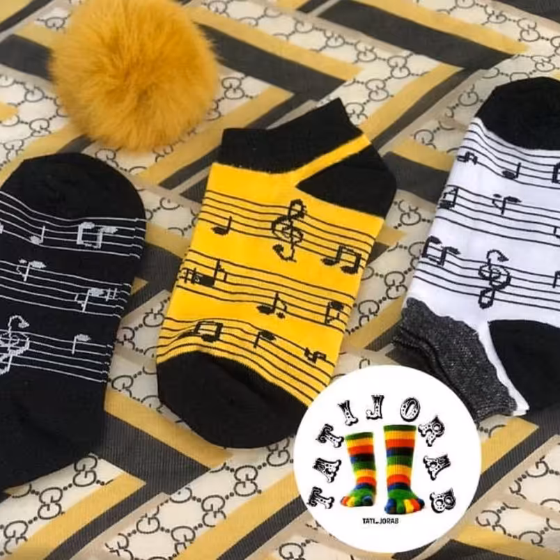 جوراب طرح نت موسیقی