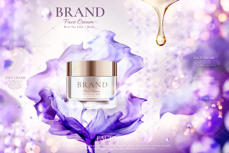 وکتور تبلیغات کرم صورت | گرافیک با طعم تربچه