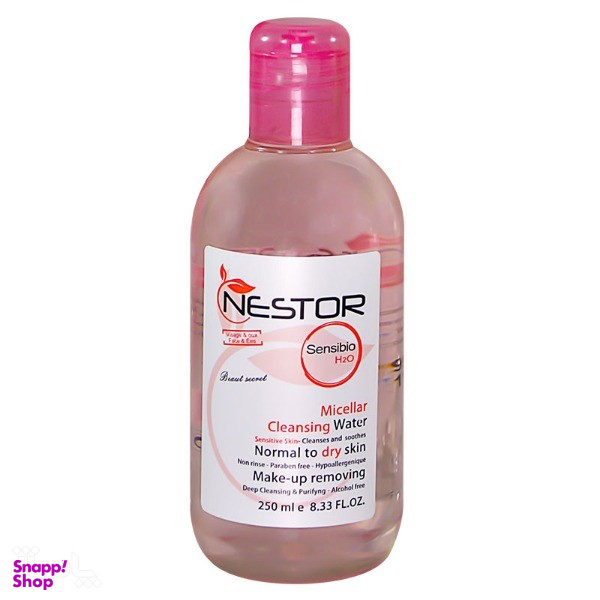 محلول پاک کننده صورت میسلار واتر نستور (Nestor) پوست چرب حجم 250 میلی لیتر