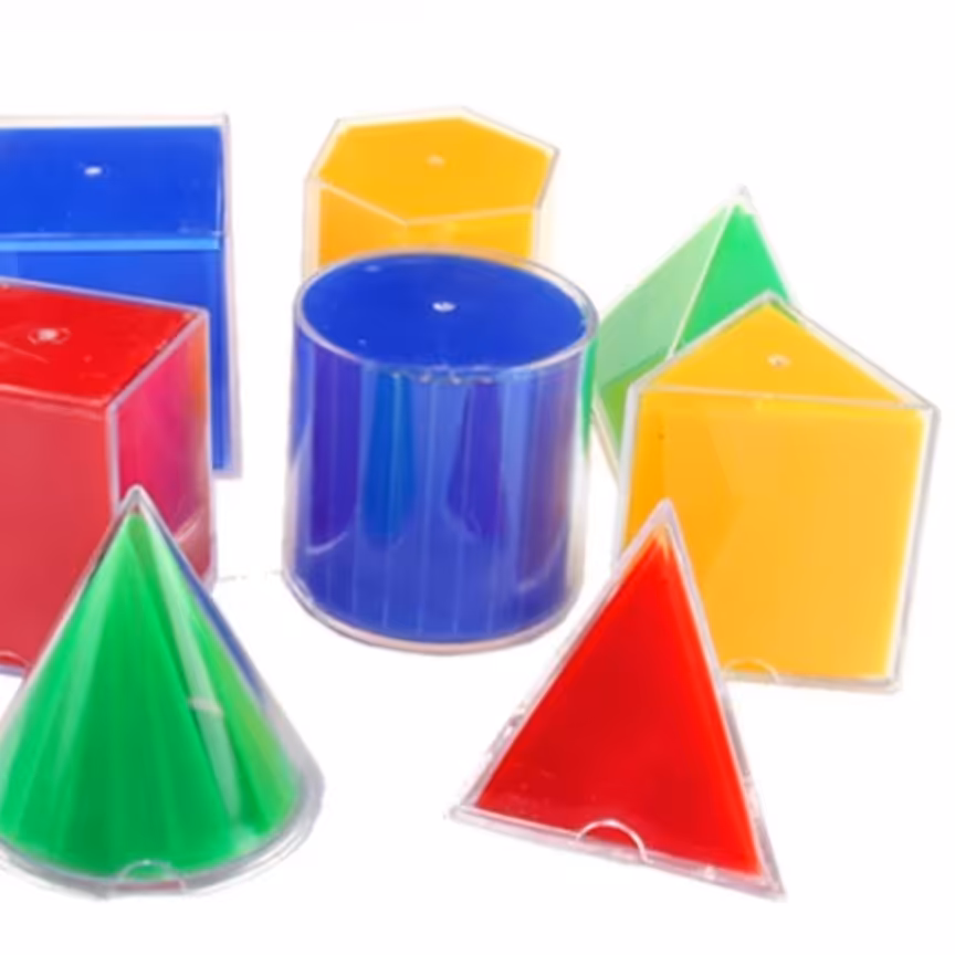 احجام هندسی چند رنگ 8تایی با گسترده احجام

