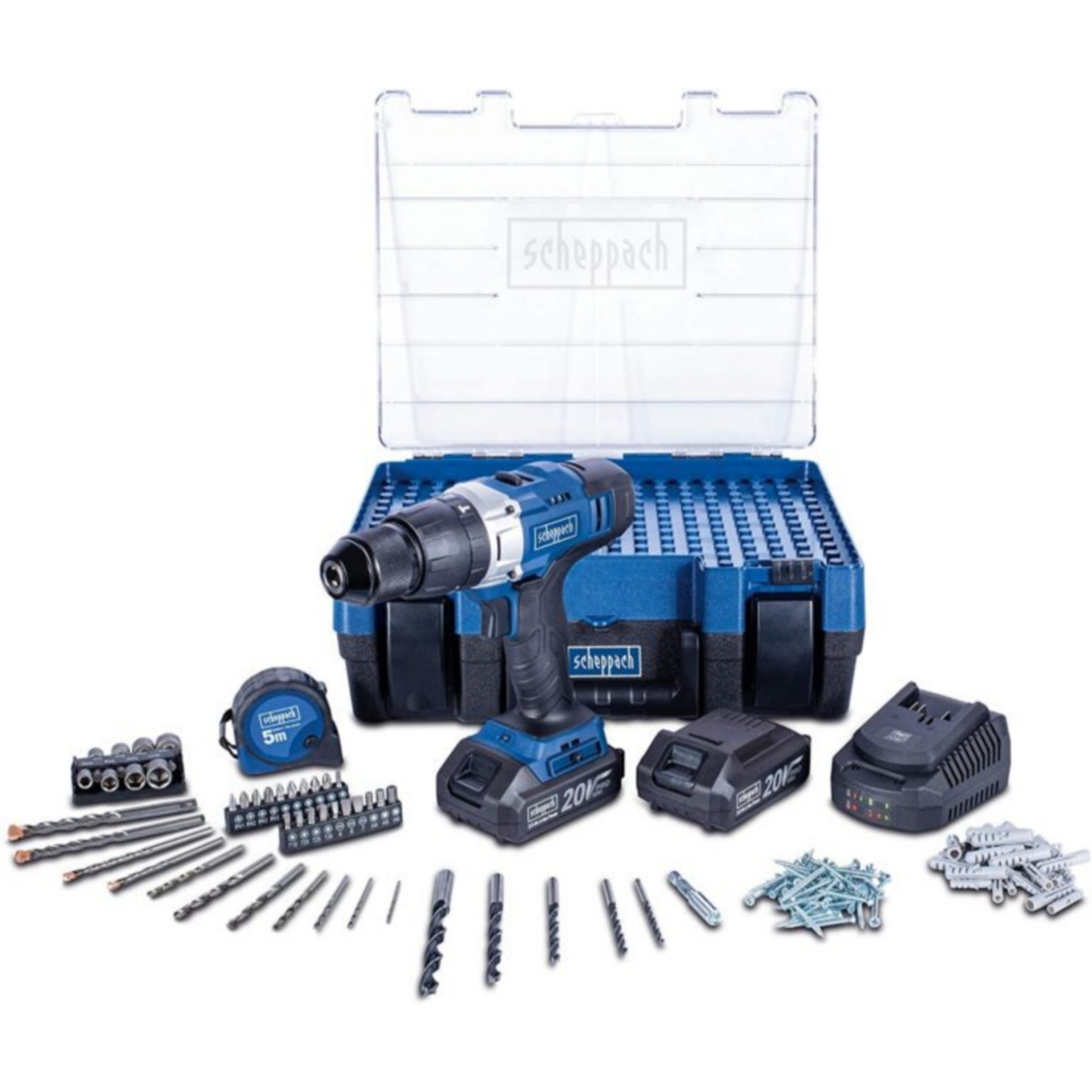 ست دریل پیچ گوشتی ضربه ای شارژی 20 ولت 206 عددی شپخ مدل 5909222904 - DTB-20ProS