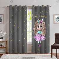 پرده دخترانه طرح پرنسس عروسکی PK-6635