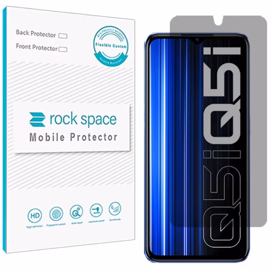 گلس پرایوسی (حریم شخصی)نانو و ضد ضربه گوشی ریلمی Q5i برند راک اسپیس 