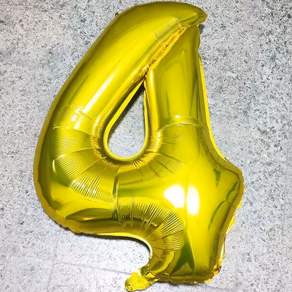 بادکنک فویلی عدد چهار طلایی (32 اینچ)