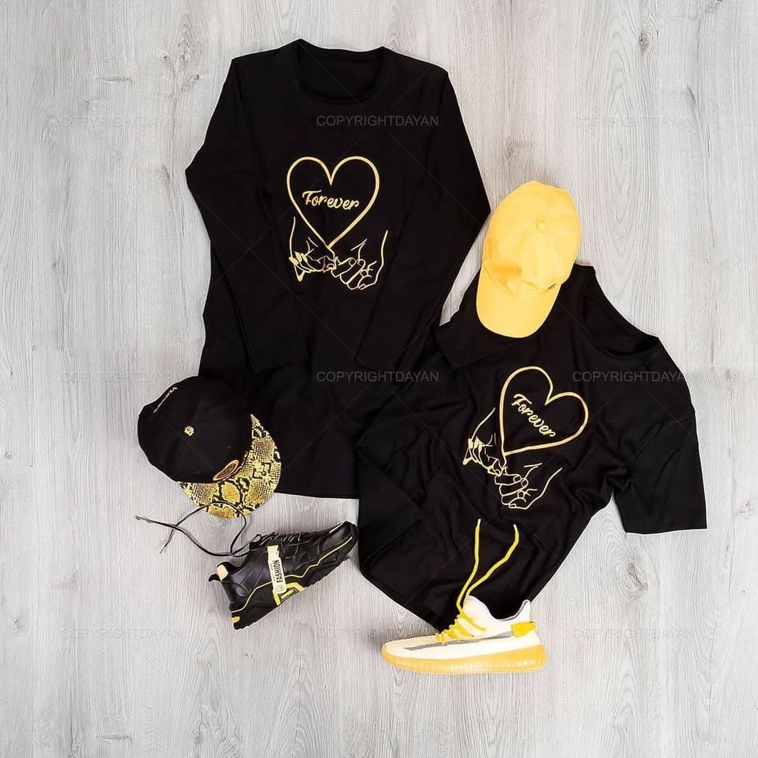 لباس ست دونفره خانوم و آقا ، بسیار شیک و با کیفیت ، پارچه نخ پنبه ، تعداد محدود مناسب عکاسی و...ب صورت فری سایز و کشی