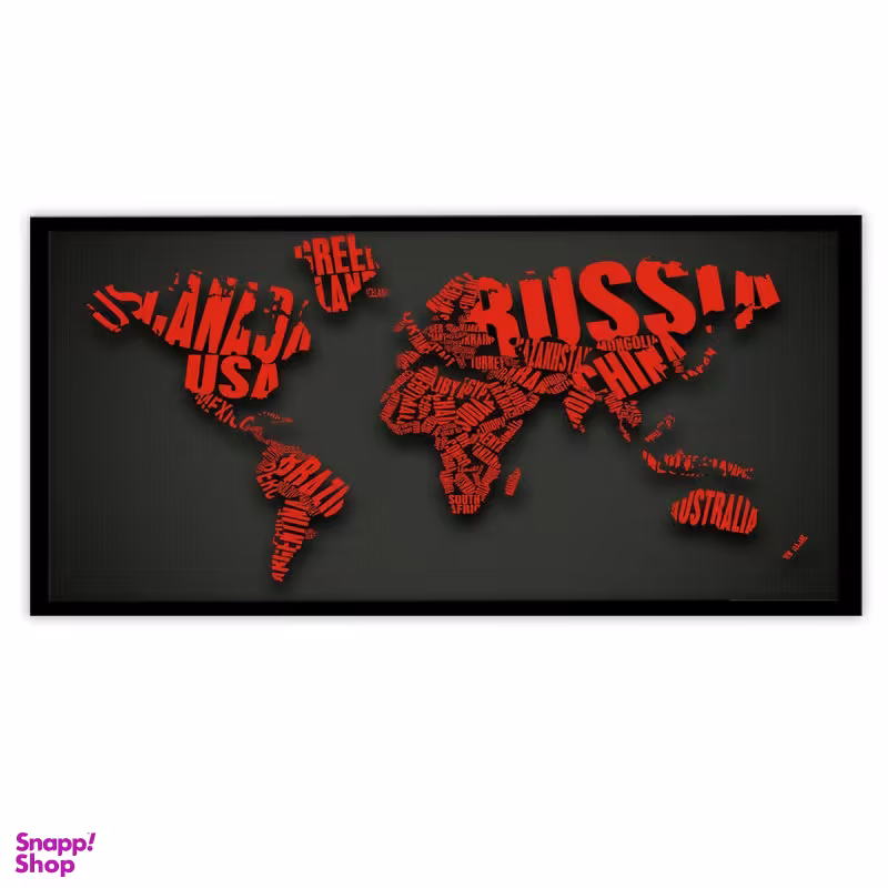 تابلو بکلیت طرح نقشه جهان و تایپوگرافی مدل B-S2661