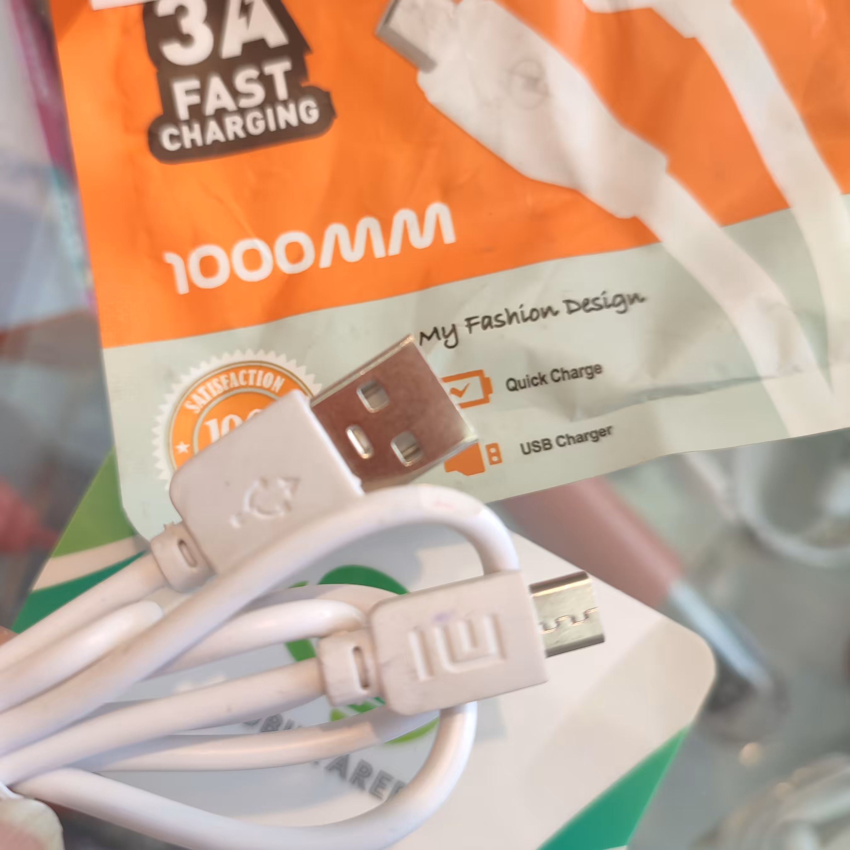 کابل اصلی میکرو mi  فست شارژ 2امپر  کیفیت بالا  برند می 