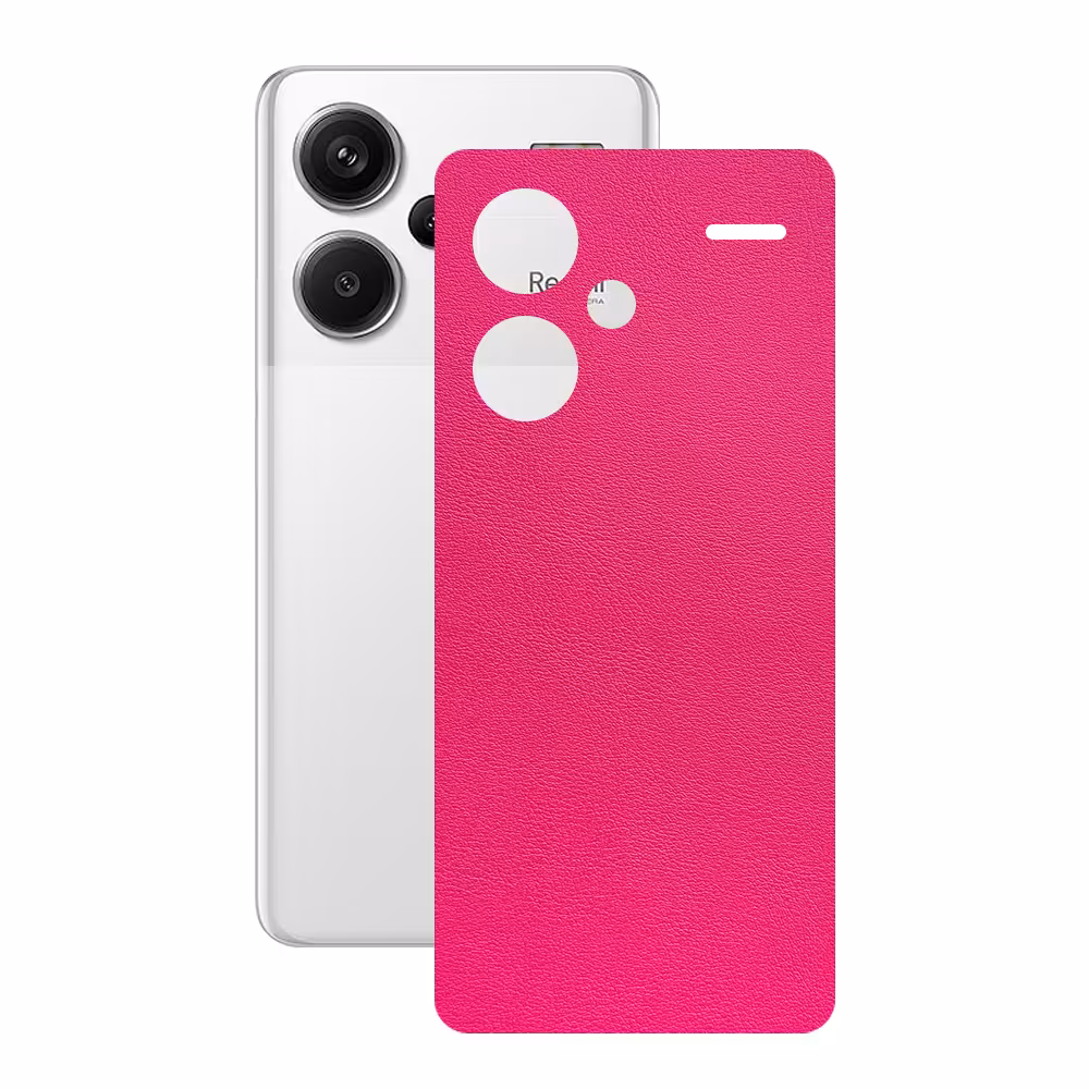 برچسب پوششی (بک‌اسکین) پشت گوشی موبایل طرح چرم صورتی