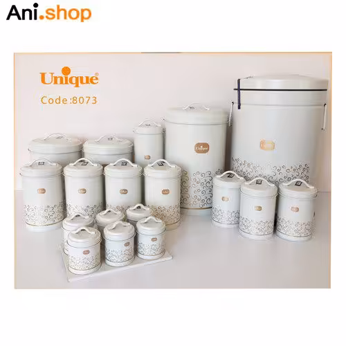 ست 19پارچه مینیاتوری کرم درب فلزی جا ادویه مدل UN-8073 کد 260