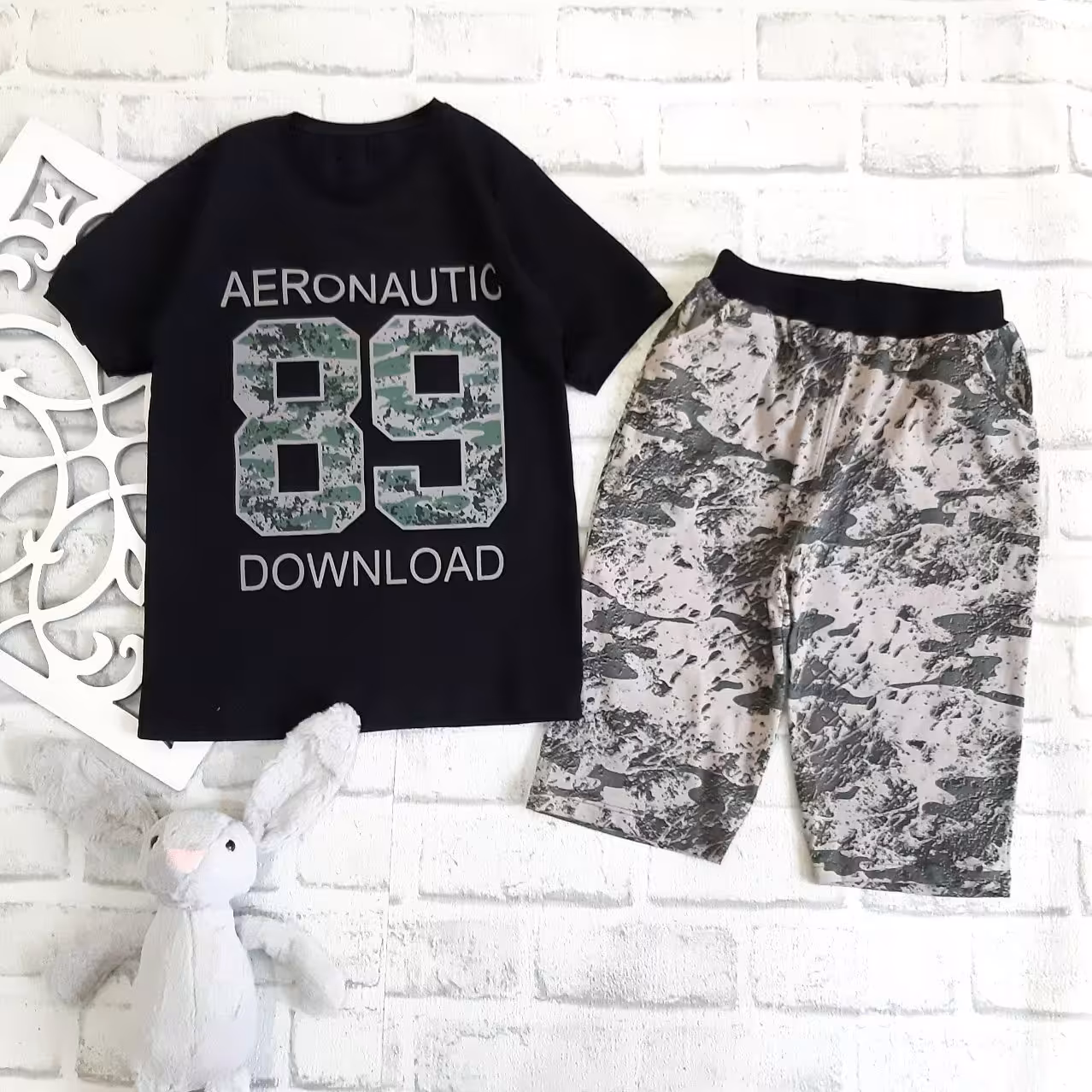 ست تیشرت و شلوارک چیریک پسرانه سایز 50 کد 539n