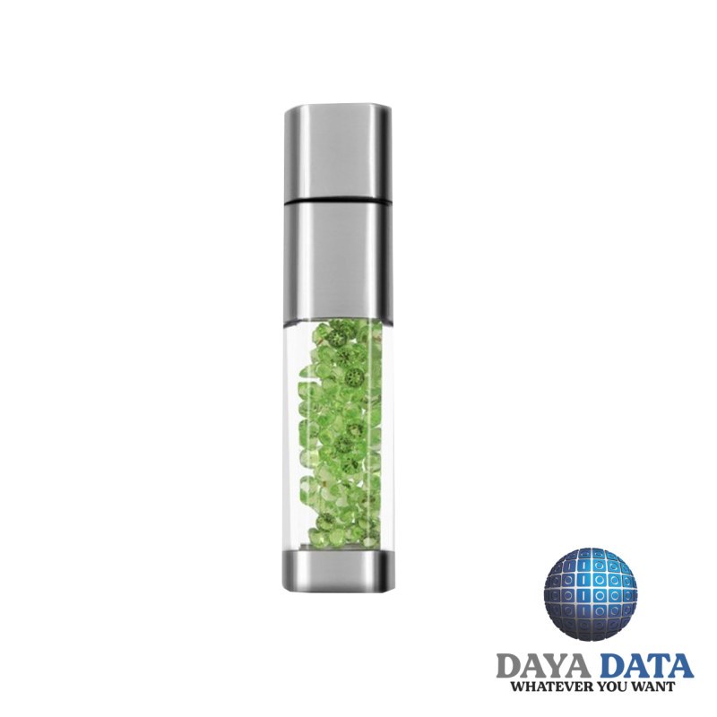 فلش مموری فانتزی دایا دیتاطرح سواروفسکی مدلCR1001-13 ظرفیت 128GB -USB3 رنگ سبز