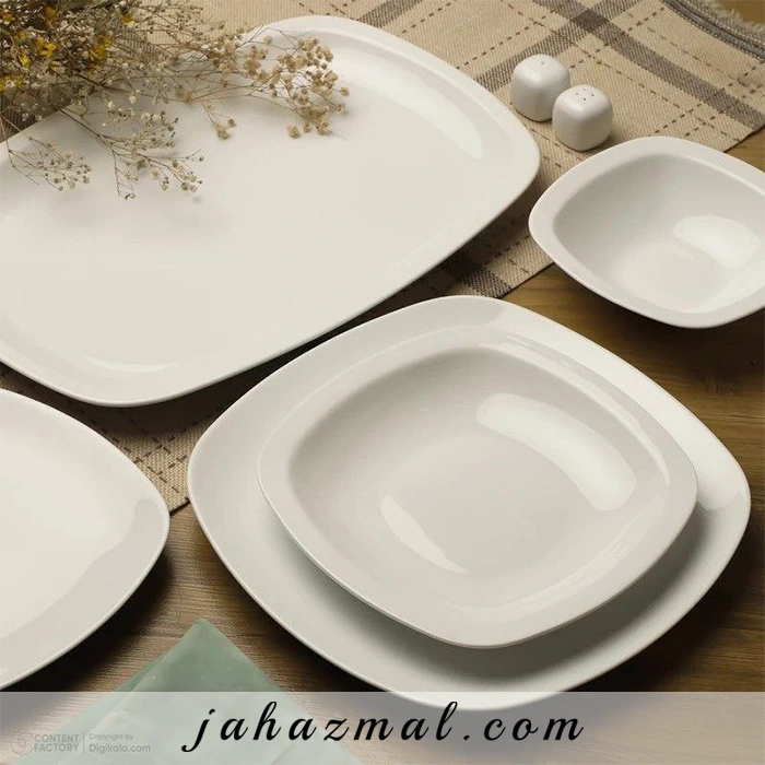 سرویس چینی یاسمن کواترو سفید 77 پارچه