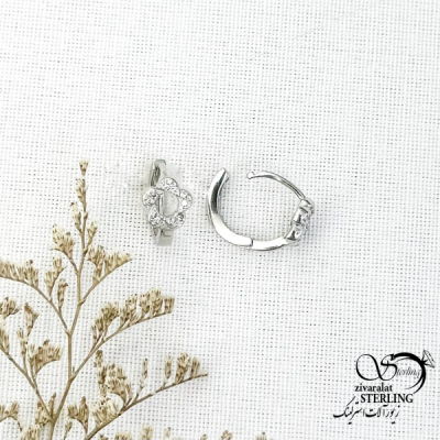 گوشواره نقره ایتالیا گل دار عیار925 کد 14970