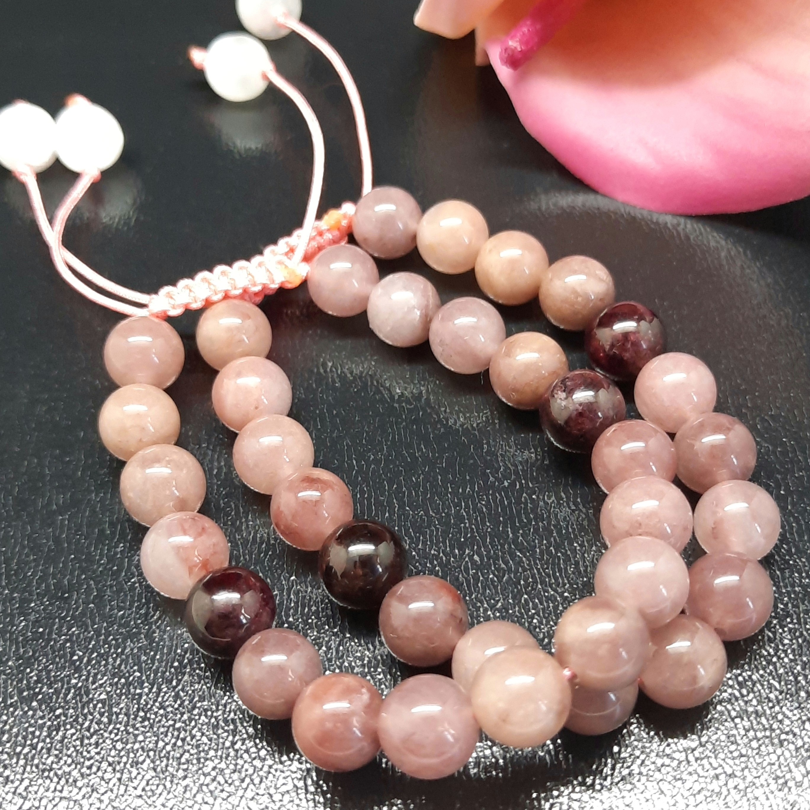 دستبند فاخر استرابری کوارتز معدنی