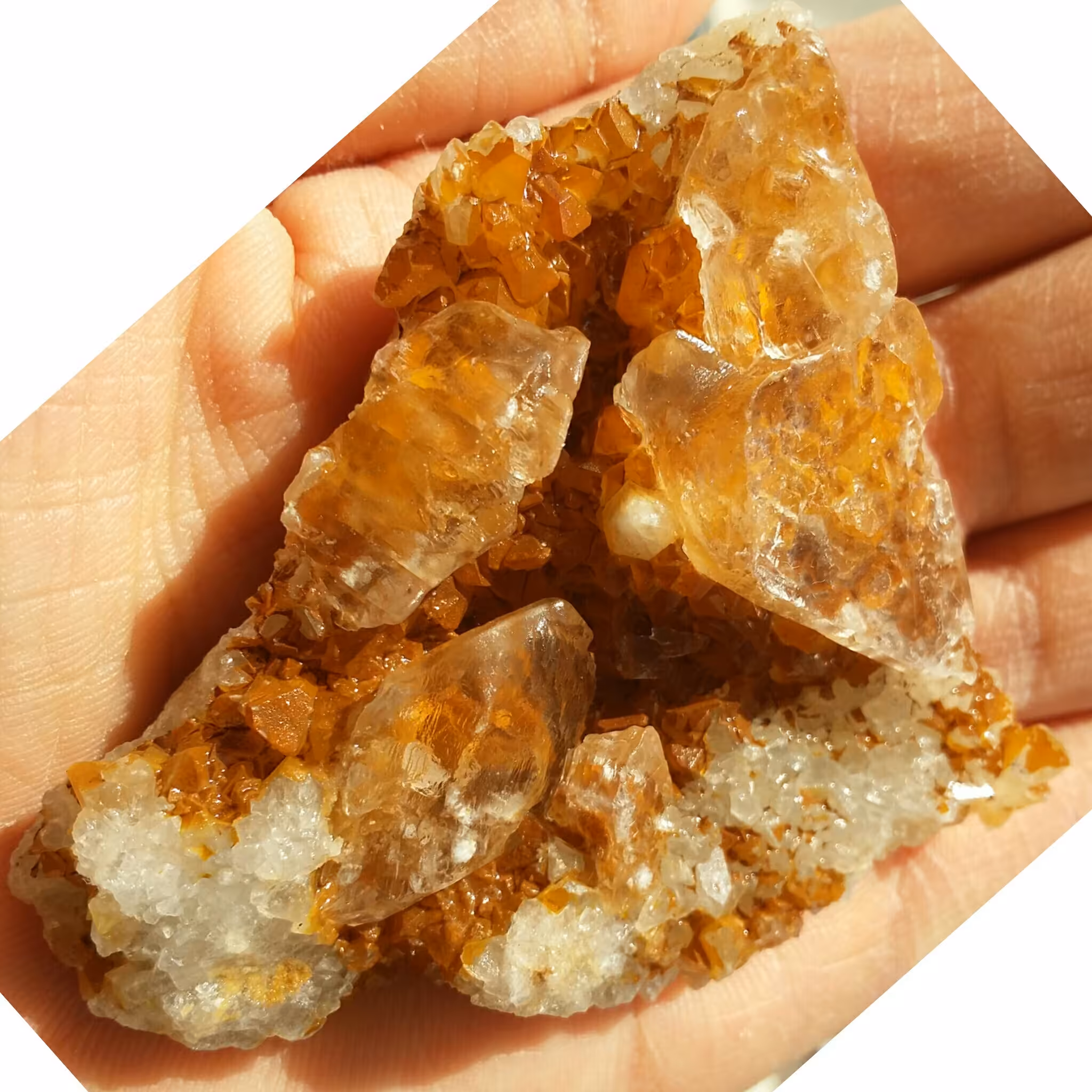 نمونه کلکسیونی تکرار نشدنی همرشدی ژیپس بر بستر کلسیت دو طرفه شاهکار خلقت بی نظیر