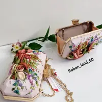 کیف قابدار دستی،مجلسی ،روباندوزی شده