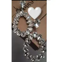 گوشواره حلقه نگین جواهر اشکی