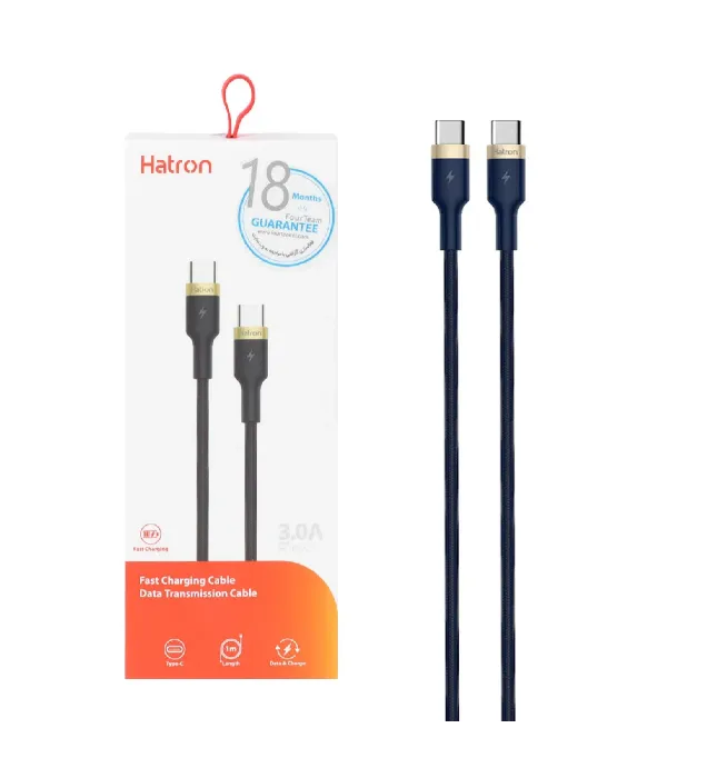 کابل شارژ فست هترون Type-C To Type-C مدل HC185CC