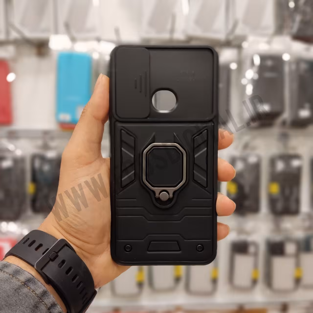 قاب ضد ضربه A10s محافظ لنز دار کشویی طرح بتمن - مشکی