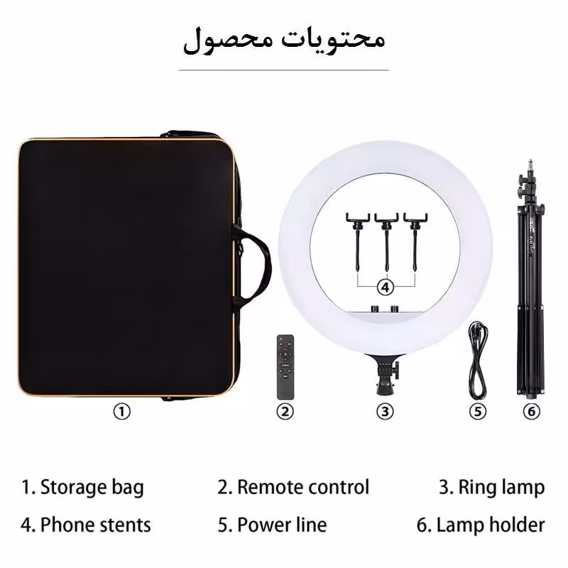  رینگ لایت مدل RL-18 با پایه