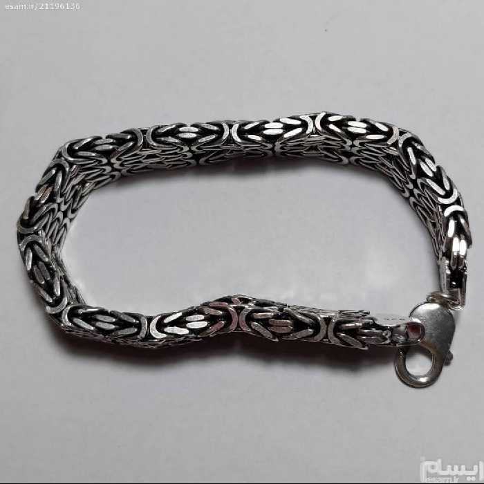 دستبند طرح ماری پهن (عرض 15میلی) کاری شیک وکمیاب سنگین (22سانت)