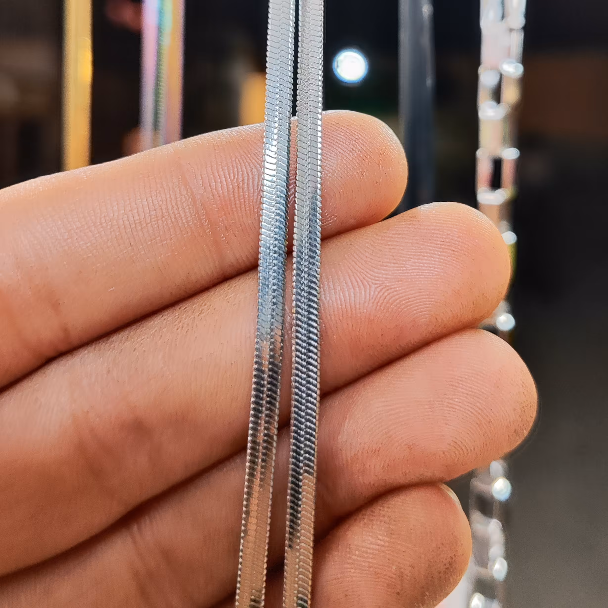 زنجیر استیل ماری پهن 45سانت رنگ ثابت ضد حساسیت