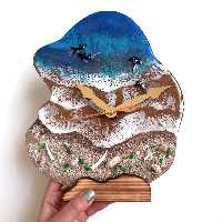 ساعت رومیزی رزینی طرح دریا کد sde001