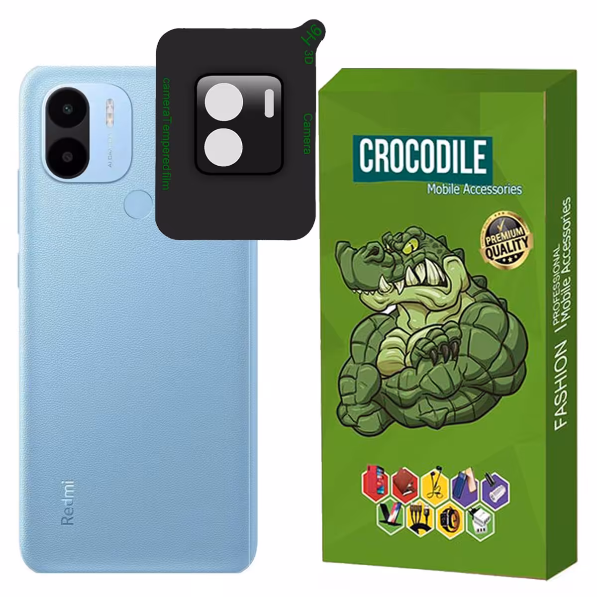 محافظ لنز دوربین کروکودیل مدل C-3D مناسب برای گوشی  شیائومی  Poco C50