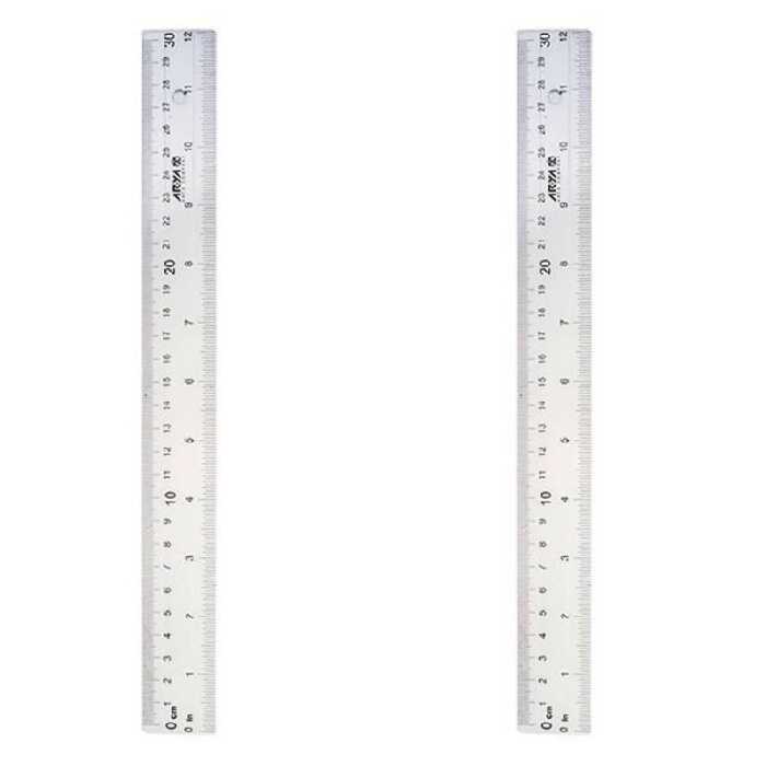 خط کش 30 سانتی متری آریا کد A02 بسته 2 عددی