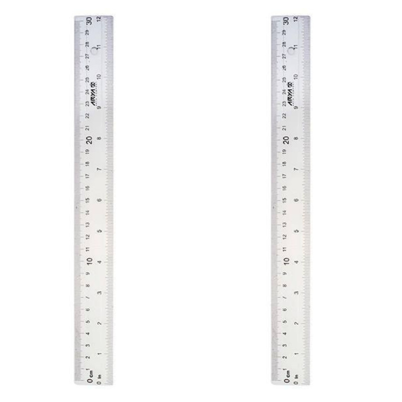 خط کش 30 سانتی متری آریا کد A02 بسته 2 عددی